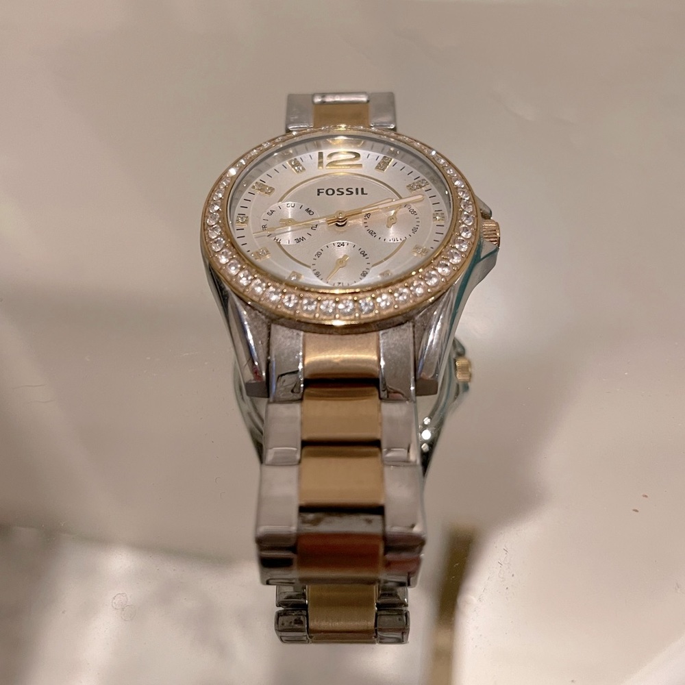 Fossil Riley Two Tone Stainless Steel Watch 38mm